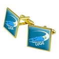 thumbnail image 1 of Luge Luger Luging Winter Sport Square Cufflink Set - Silver or Gold, 1 of 5