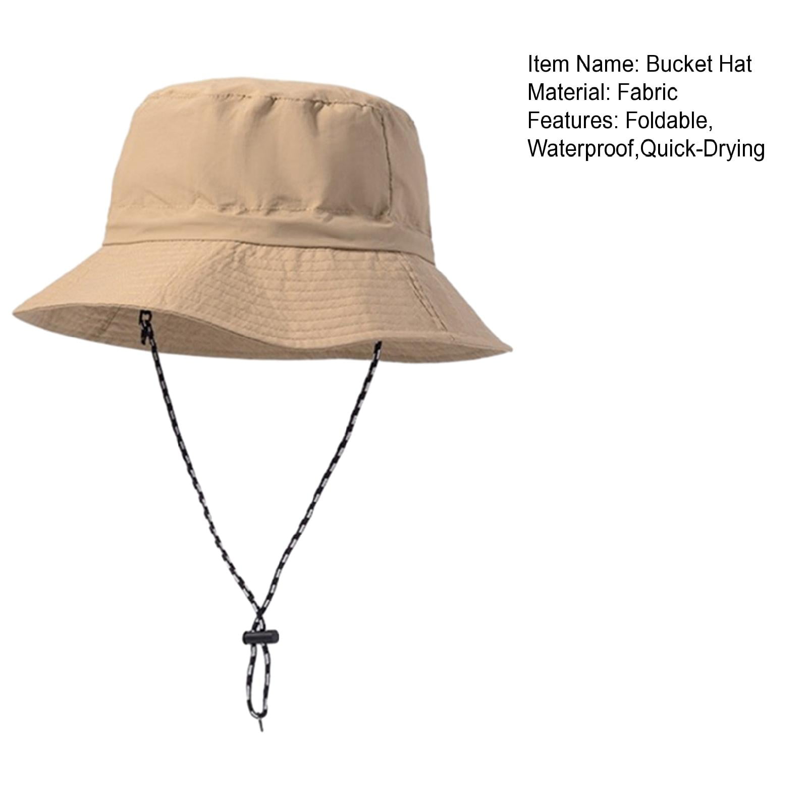 Foldable Bucket Hat with Adjustable Chin Strap Waterproof 