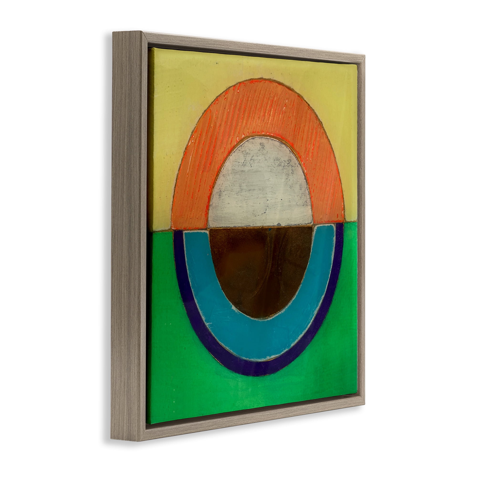 Stupell Industries Balanced Circle Symmetry Brown Framed Floater Canvas Wall Art, design by Matthew Finger