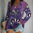 thumbnail image 2 of Beetlejuice Womens T Shirts V Neck Long Sleeve Tops Causal Loose Summer T-Shirts 4XL, 2 of 7