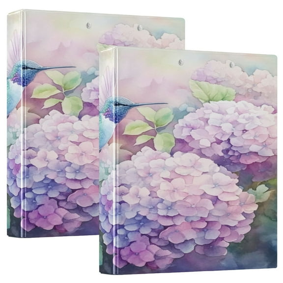 WOBOGO Colorful Pretty Bird File Folders Extra Large Capacity to Hold 200 Sheets of Documents Hard Shell Ring Binder for School Home Office