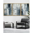 thumbnail image 4 of SHENIFY Large 24x36in3pcs Natural Framed Blue and Grey Abstract Wall Art Modern Minimalist Painting Decor Graffiti Artwork for Home Wall Decor, 4 of 5