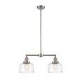 thumbnail image 3 of Innovations Lighting 209-SN-G713 Bell 2 Light 21" Wide Linear Pendant - Brushed Satin, 3 of 5