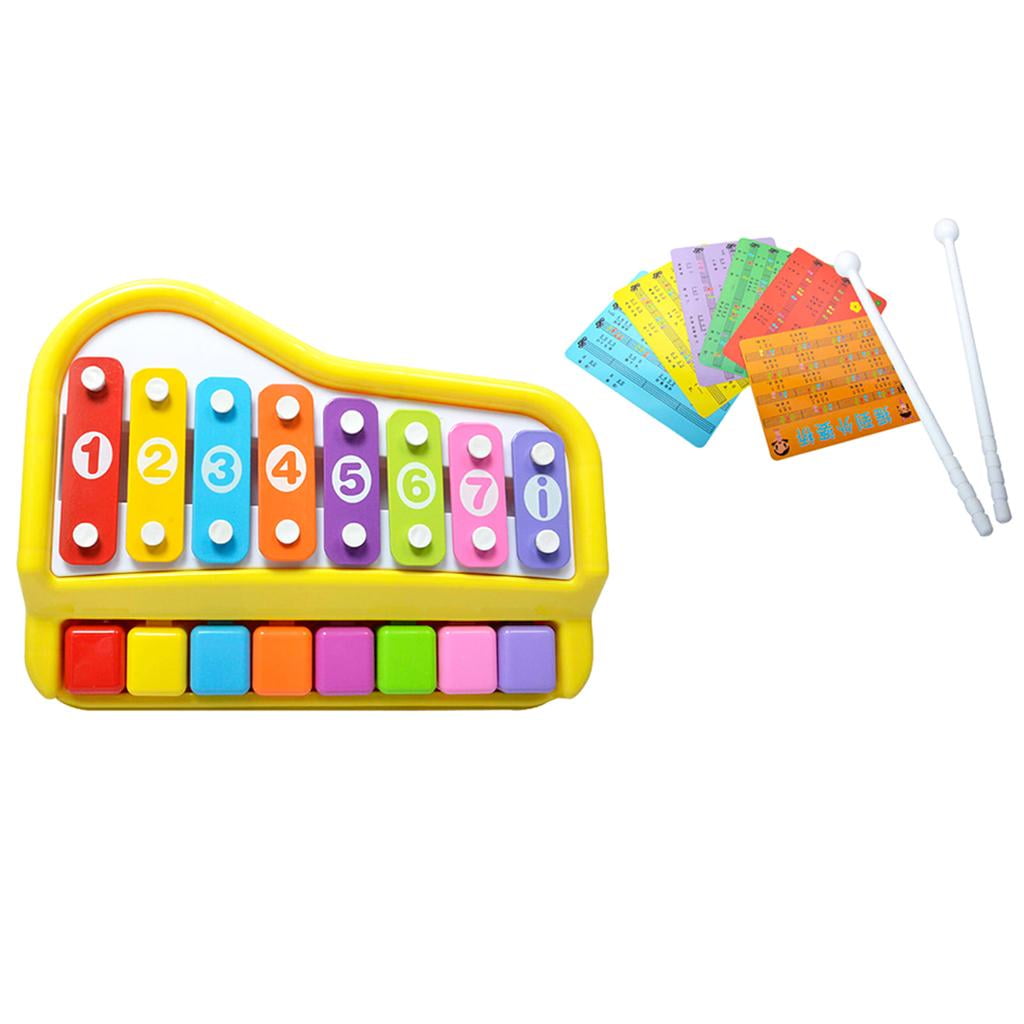 8 Keys Toddler Toy Happy Xylophone Piano Attached 6 Pieces Of Music Scores Toys 