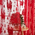 thumbnail image 7 of Xuniizn Christmas Curtains Window Set of 2 Red Lace Sheer Curtains for Xmas Decor Privacy Half Short Curtain Panels for Living Room Bathroom Windows 39x55", 7 of 7