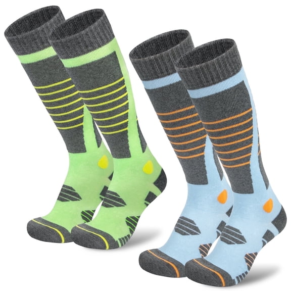 Loritta Women Merino Wool Ski Socks for Women 2 Pairs,Size 10-13