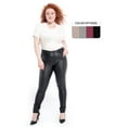 thumbnail image 2 of S P Y M Women's Stretchy High-Waist Jeggings, Faux Leather Legging Pants with Pockets,Regular and Plus Size, 2 of 5