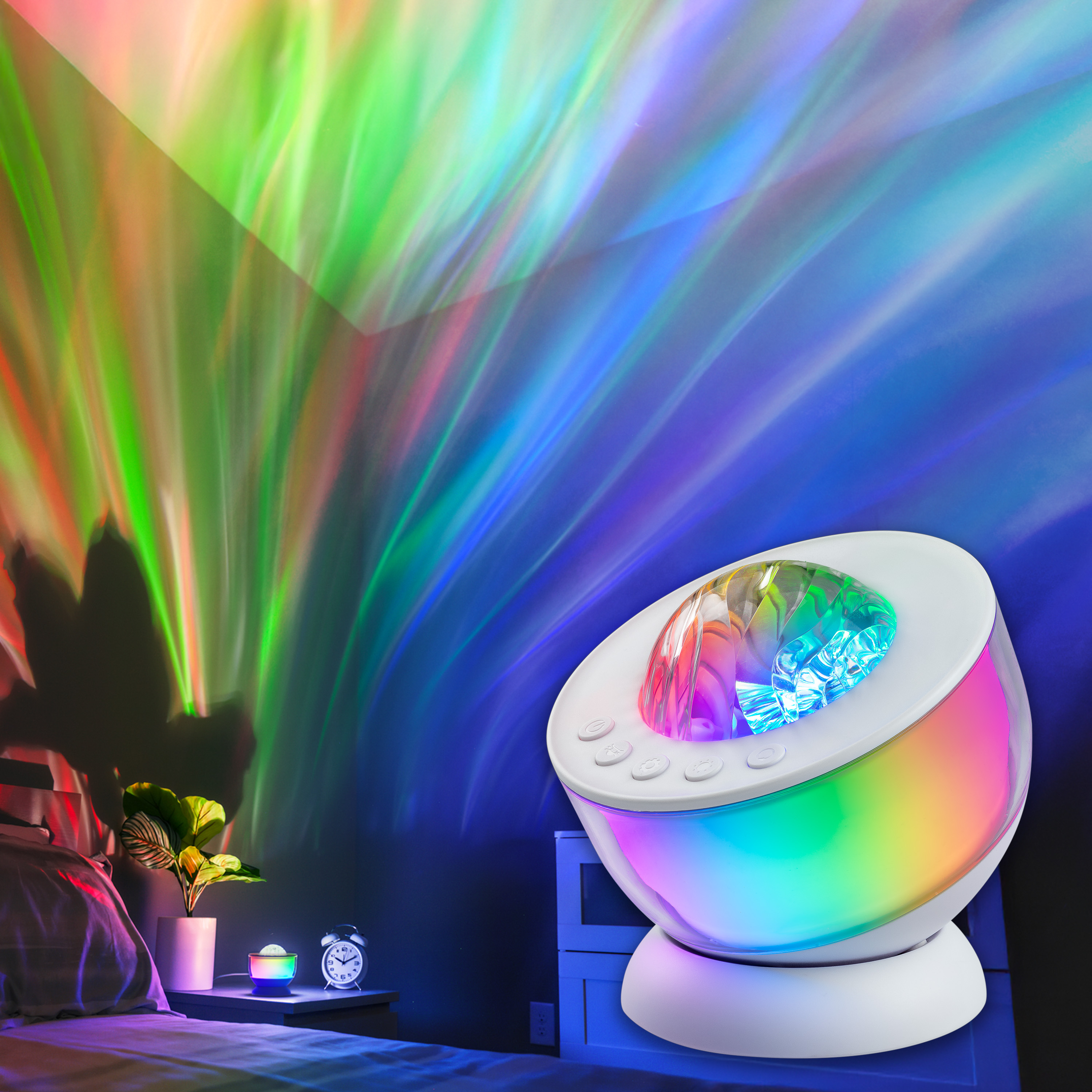 Enbrighten Galaxy Wave Globe Light Projector with 360-degree Night Light