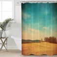 thumbnail image 6 of Shower Curtains Blue Sky Brown Mountain Bath Curtain Forest Vintage Style Waterproof Bathroom Shower Curtain Set with Hooks Decoration 72 x 72 Inches, 6 of 7