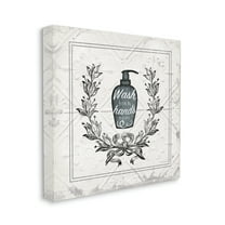 Stupell Industries Wash Your Hands Please Phrase Parisian Soap Bathroom Country Painting Gallery-Wrapped Canvas Print Wall Art, 24 x 24, Design by Jennifer Pugh
