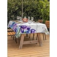 thumbnail image 2 of Spring Flowers Outdoor Tablecloth - 60x84 Inch Rectangle Dining Table Cover, Watercolor Garden Florals Wooden Grain Waterproof Outdoor Table Cloth with Umbrella Hole & Zipper for Picnic/Patio/Party, 2 of 7