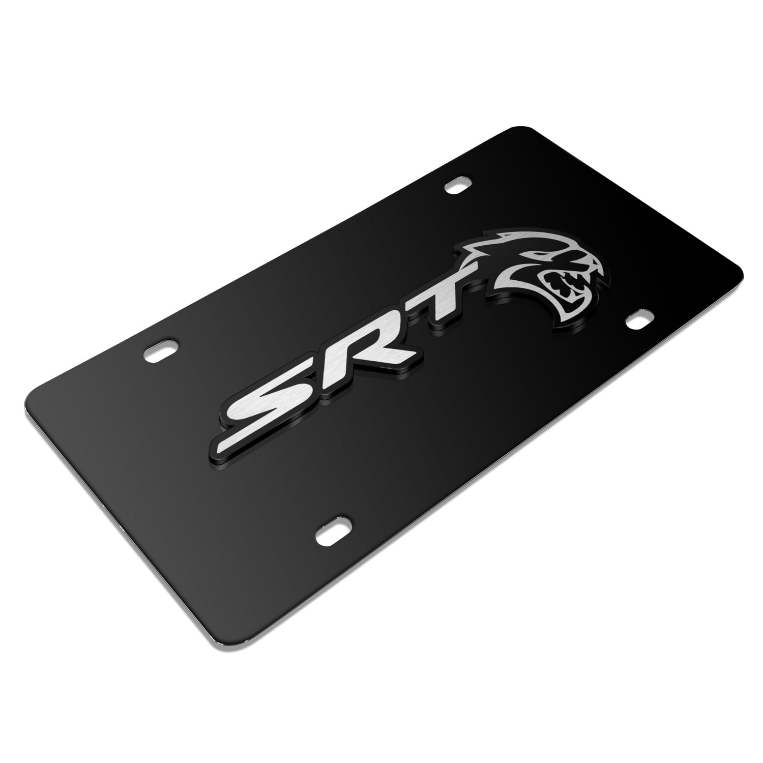 SRT Hellcat Engraved Etched Stainless Steel Black License Plate Frame