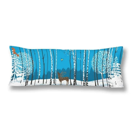 Gckg Winter Forest Birch Tree Body Pillow Covers Pillowcase