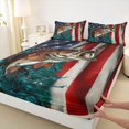 thumbnail image 3 of Homewish 3D Pike Fish Bed Sheets, Vintage American Flag King Sheets, Rustic Old Fashion Sheet Set, Breathable Home Decor, 4pcs, 3 of 7
