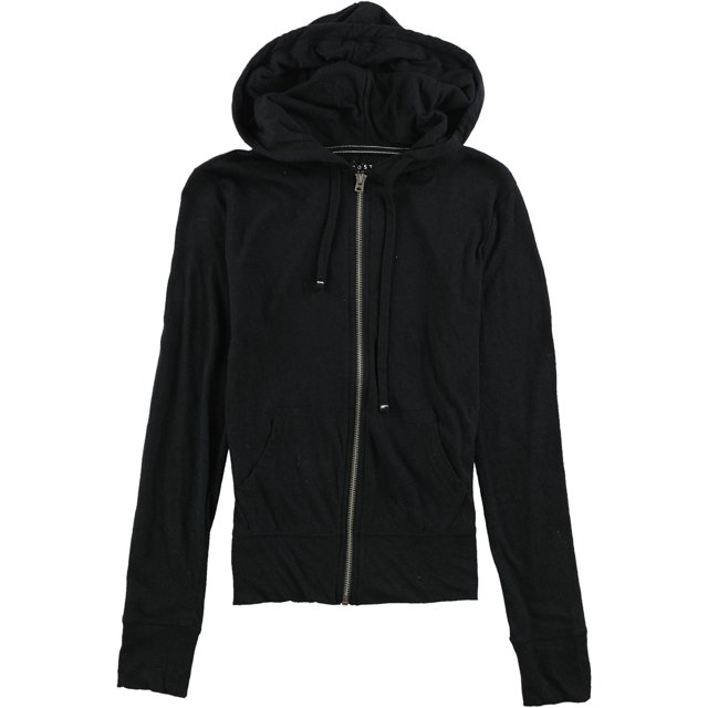 Sudadera con capucha Aeropostale para mujer Heathered FZ Negro Grande