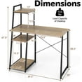thumbnail image 2 of POWERSTONE 40" Computer Desk with 4-Tier Storage Shelves, Home Office Corner Desk Writing Study Workstation Table for Small Space, Natural, 2 of 7