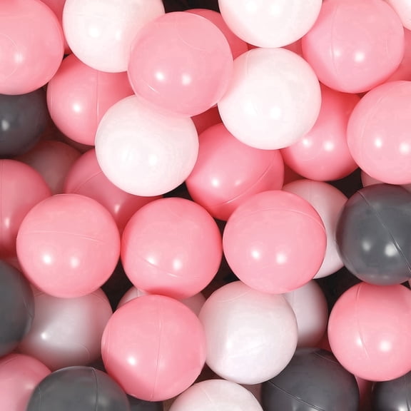 PigPigPen 50-Piece Ball Pit Set for Toddlers Ages 3 , Pink White Gray Non-Toxic BPA & Phthalate Free Crush-Resistant Play Balls for Indoor Outdoor Use