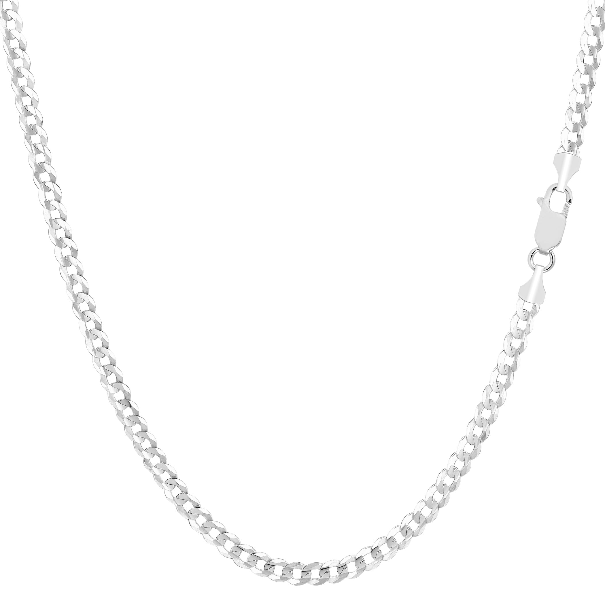 14k White Gold Comfort Curb Chain Necklace, 2.7mm, 16" Walmart Canada