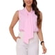 thumbnail image 1 of INSPIRAR CHIC Camisetas sin mangas de rayas con lazo en el cuello para mujeres S Rosa, 1 of 6
