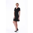 thumbnail image 5 of LaMonir  Women's Rayon/Nylon/Spandex Short V-neck Short-sleeved Panel Dress, 5 of 5