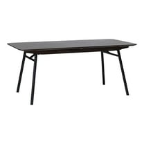 Modern Extendable Metal-Leg Dining Table - Espresso Oak