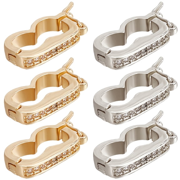 1 Box 8Pcs Necklace Shortener Clasp Cubic Zirconia Brass 2 Colors Shortener Enhancer Clasp for Necklace Bracelet Jewellery Making