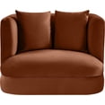 thumbnail image 3 of Meridian Furniture Alder Cognac Velvet Accent Chair, 3 of 17