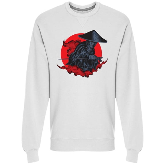 Red Moon Samurai Shadow Sweatshirt Men -Image by Shutterstock, Male Small