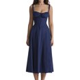 thumbnail image 1 of Vestido Midi Vestido Vestido Midi Bandage para mujer Sin espalda Moda Verano Vestido elegante Cóctel (Azul oscuro L) Ygjytge para Mujer Azul oscuro T M, 1 of 6