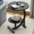 thumbnail image 3 of Modern Luxury Solid Wood Round Coffee Table - Double Layer Sofa Side Cabinet, Lightweight Chic Side Table for Living Room, Bedroom, Balcony, Kitchen, 3 of 16