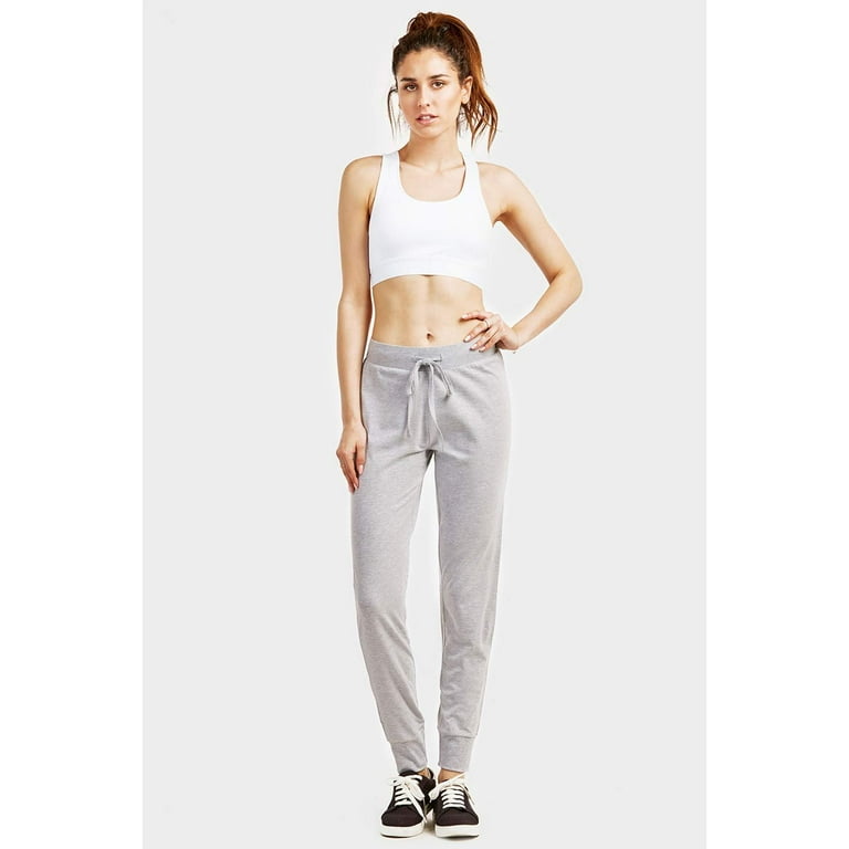 DailyWear Womens Juniors Lightweight Cotton Jogger Pants, Heather