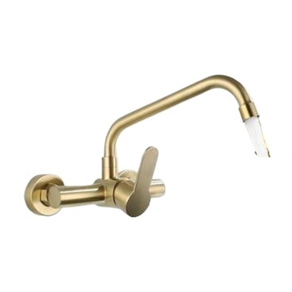 Kitchen Brushed Gold Wall Mounted Faucet Rotation Stainless Steel Lead Free Sink Water Mixer Tap Griferia Para Cocina ,Easy to Install
