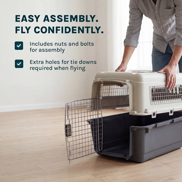 SportPet Designs Airline Approved Plastic Dog Kennel with Wheels