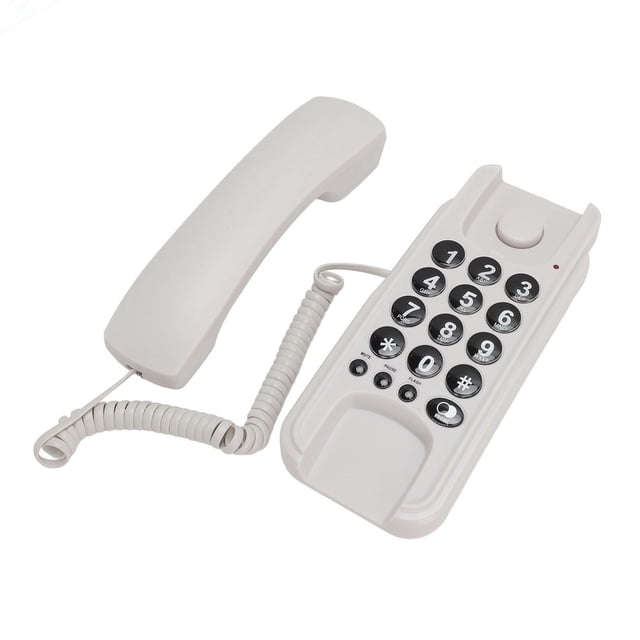 Teléfono de Montaje en Pared Para Oficina de Hotel, Teléfono de Pared Con Rellamada de Timbre Ajustable Con Volumen y Cable