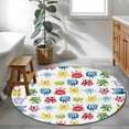 thumbnail image 3 of Round Rug 4Ft Washable Non-Slip, Colorful Monsters Circle Area Rugs for Living Room Bedroom, Abstract Cartoon Cute Artistic Funny Indoor Floor Mats Carpet Runner for Home Decor Aesthetic, 3 of 8