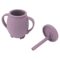 thumbnail image 2 of Vasos de entrenamiento de silicona de 230 ml para bebés, con tapa con pajita, asas antideslizantes y a prueba de derrames, color morado, 2 of 14