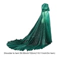 thumbnail image 3 of Yvsxxv 1Pc Green Starry Glitter Hooded Cloak Shiny Formal Outerwear for Women Men, 3 of 7