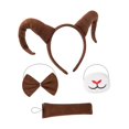 thumbnail image 3 of Diadema de cuernos de antílope, banda para el cabello única para animales, disfraz de cosplay, fiesta temática Marrón, 3 of 8
