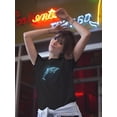 thumbnail image 2 of Neon Dolphin Shaped T-Shirt Women -Image by Shutterstock, Female XX-Large, 2 of 4