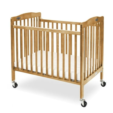 L.A. Baby The Pocket Crib-Mini/Portable Folding Wood Crib-Natural
