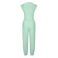 thumbnail image 5 of Summer Plus Size Two Piece Outfits for Women Fashion V Neck Short Sleeve Blouse +Loose Pockets Pants Sets, 5 of 6