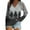 #02 Gray, variant on Halloween Blouses for Women Plus Size Loose Shirts Fall Long Sleeve V-Neck Pullover Full Printed Tops Funny Halloween Costumes
