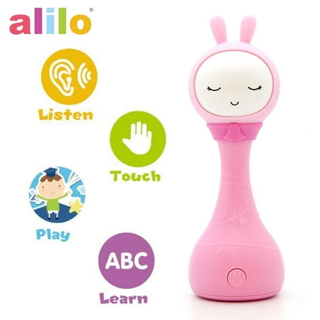 Learning Music Notes Alilo R1+ Shake and Tell Advanced Educational Baby Rattle Smart Bunny w/ 7 Features Learning Number, Alphabet, Music Note, Sleeping Nursery Rhyme, Repeat, Interactive Game & Illuminating Ears - Pink ()
