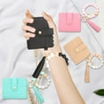thumbnail image 2 of Ladies Wallet Card Holder Beads Tassel Decor Faux Leather Firm Stitching Marble Leopard Print Keychain Tassel Card Pocket Purse, 2 of 11