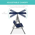 thumbnail image 4 of Best Choice Products 2-Person Outdoor Large Convertible Canopy Swing Glider Lounge Chair w/ Removable Cushions - Blue, 4 of 8