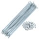 thumbnail image 1 of Ofertas Únicas 36 piezas de radios universales para bicicleta 12G, radios de rueda de bicicleta, tuerca de plata, acero al carbono galvanizado, tono plateado - 207mm, 1 of 7