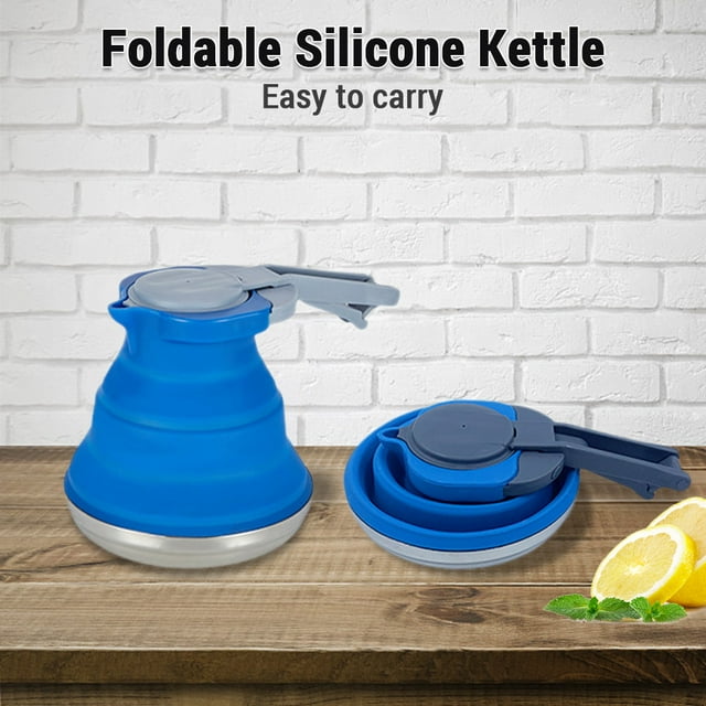 Kettle Creative Portable Silicona Kettle Gel de Sílice Al Aire Libre Plegado Café Compresión Profesión de Fugas Camping Kettle 1500ml