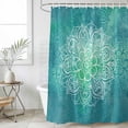 thumbnail image 4 of Shower Curtain Turquoise Boho Floral Bathroom Curtains with Hooks, Waterproof Fabric Bohemian Flower Bath Shower Curtains Set for Bathroom Bathtubs Decor 36x72 Inch, 4 of 9