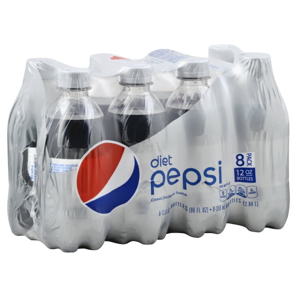 Diet Pepsi Cola Soda Pop Refreshing, 12 fl oz, 8 Pack Bottles