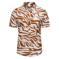 thumbnail image 2 of ALLLIST Casual Men's Shirts Collared Short Sleeve Button Down Shirts Striped Yellow Clothes for Men, 2 of 9